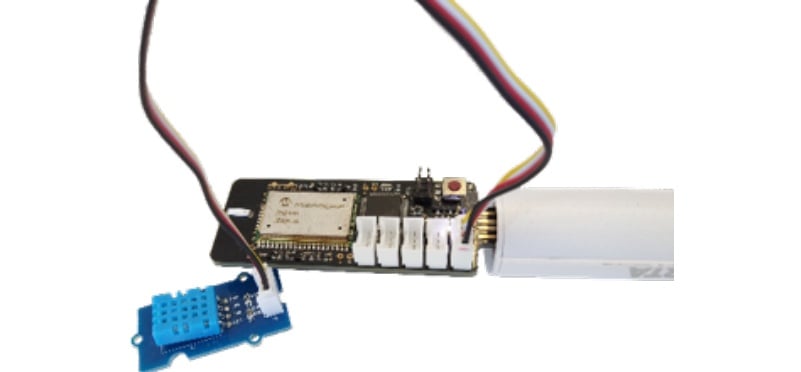 A Marvin board with an air humidity, temperature sensor