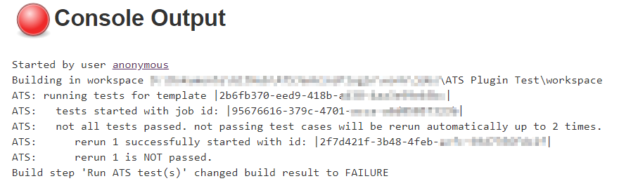 The Jenkins log file contains id's of ATS jobs that can be used to look up the respective job in ATS for all the details